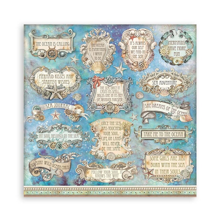 Stamperia Songs of the Sea 8x8 Inch Paper Pack (SBBS90)