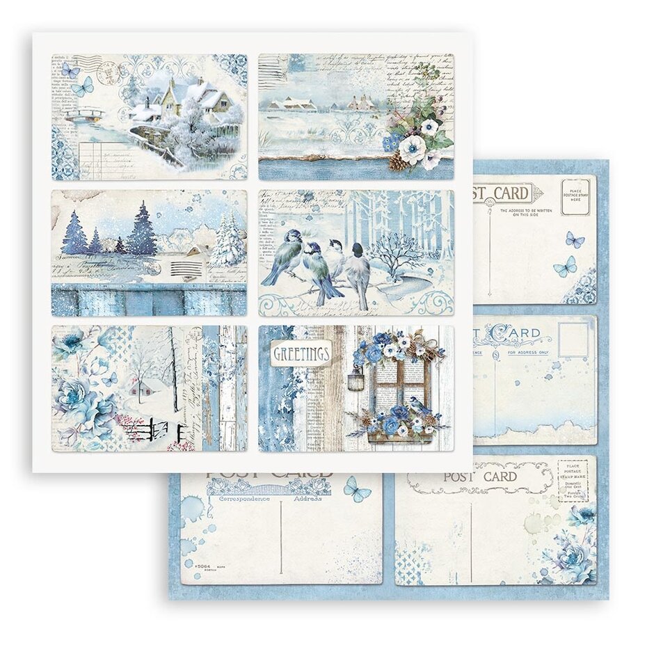 Stamperia Blue Land 8x8 Inch Paper Pack (SBBS84)