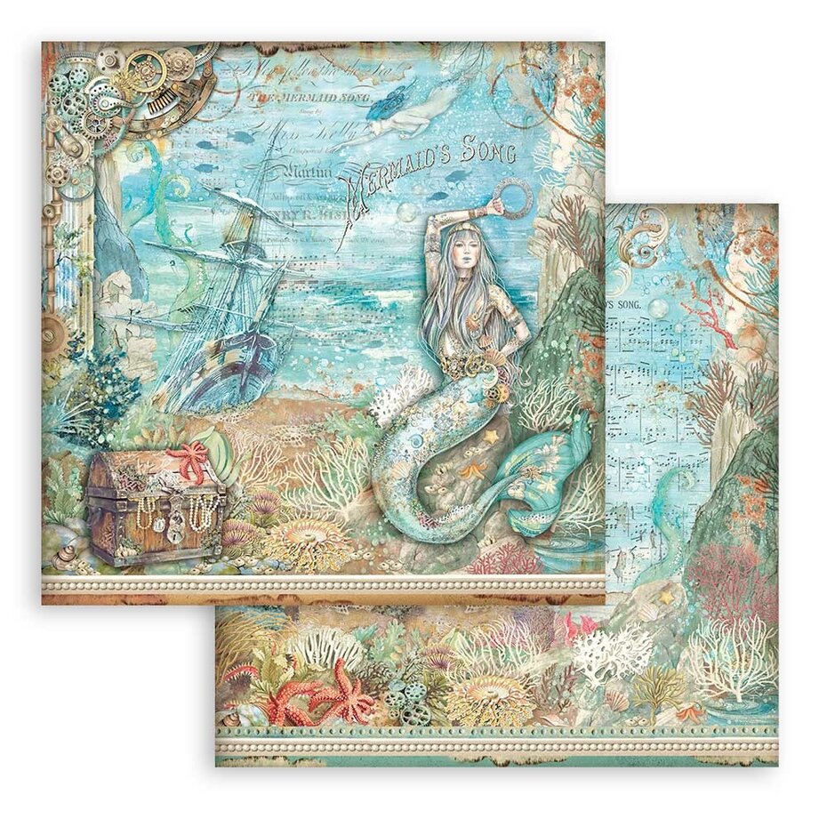 Stamperia Songs of the Sea 8x8 Inch Paper Pack (SBBS90)