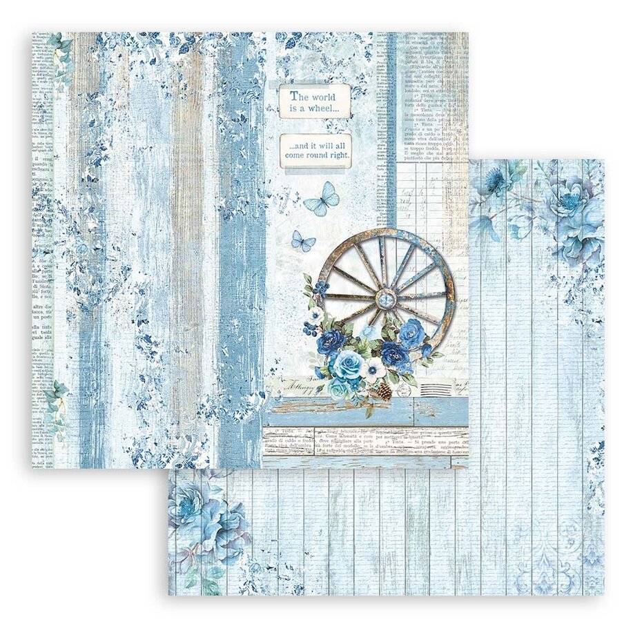 Stamperia Blue Land 8x8 Inch Paper Pack (SBBS84)