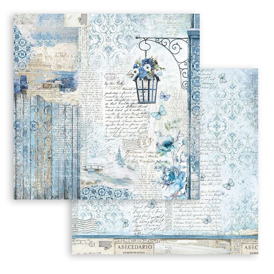 Stamperia Blue Land 8x8 Inch Paper Pack (SBBS84)