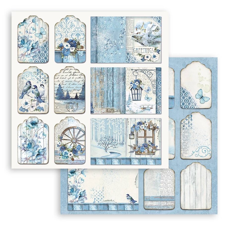 Stamperia Blue Land 8x8 Inch Paper Pack (SBBS84)