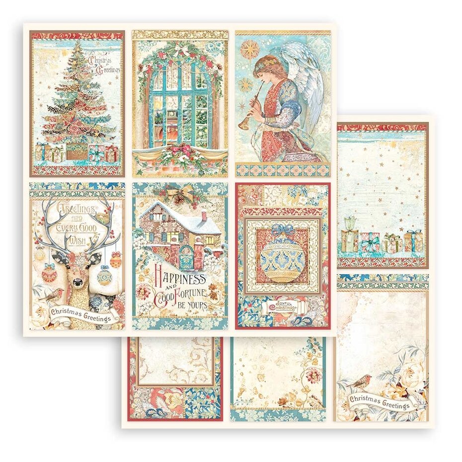 Stamperia Christmas Greetings 12x12 Inch Paper Pack (SBBL137)