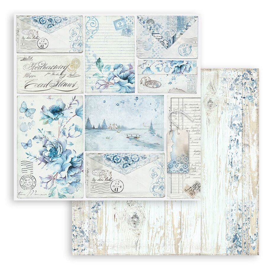 Stamperia Blue Land 8x8 Inch Paper Pack (SBBS84)