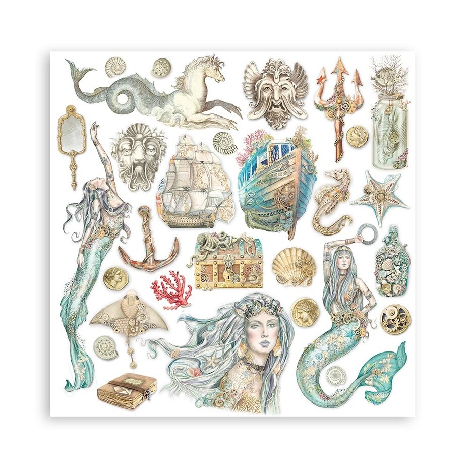 Stamperia Songs of the Sea 8x8 Inch Paper Pack (SBBS90)