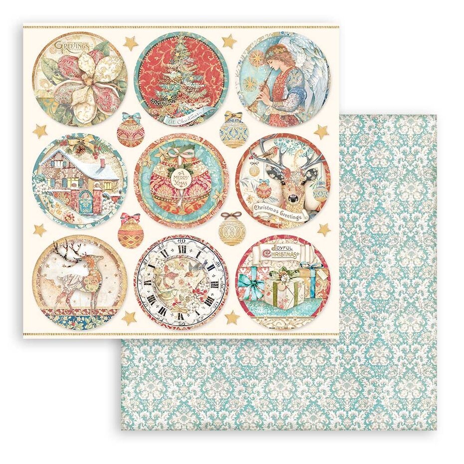 Stamperia Christmas Greetings 12x12 Inch Paper Pack (SBBL137)