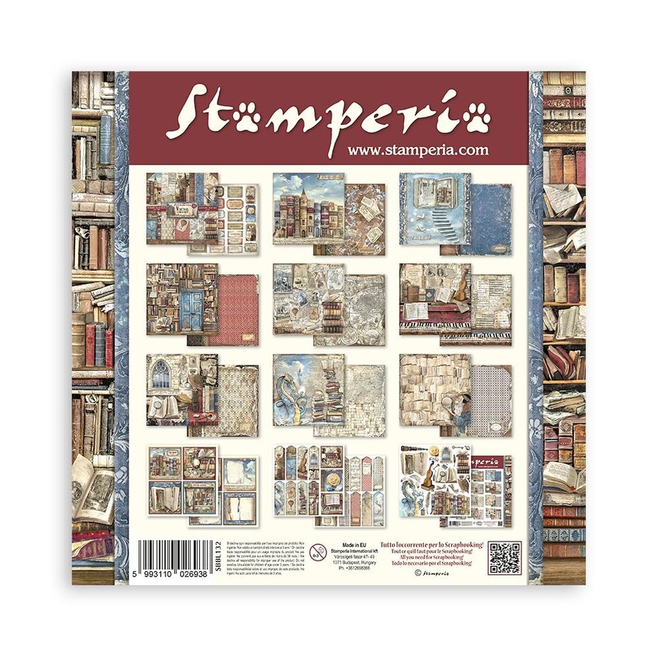 Stamperia Vintage Library 12x12 Inch Paper Pack (SBBL132)