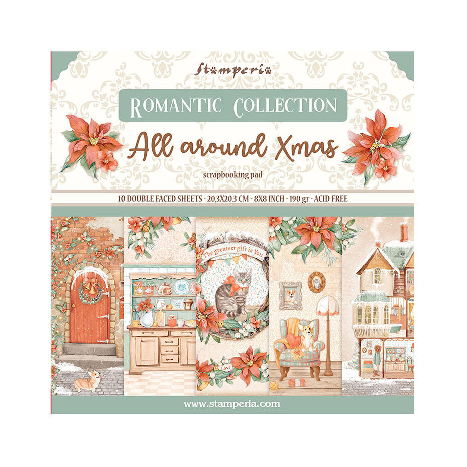 Stamperia All Around Christmas 8x8 Inch Paper Pack (SBBS89)