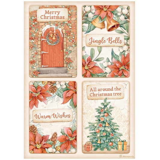 Stamperia All Around Christmas A4 Rice Paper 4 Cards (DFSA4808)