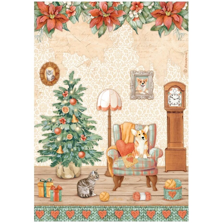 Stamperia All Around Christmas A4 Rice Paper Sweet Room (DFSA4807)