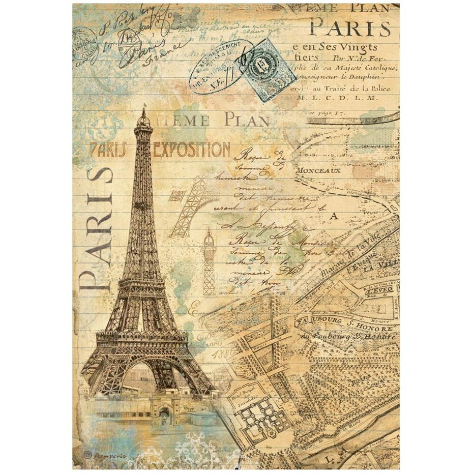 Stamperia Around the World A4 Rice Paper Paris (DFSA4775)