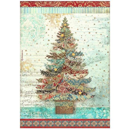 Stamperia Christmas Greetings A4 Rice Paper Tree (DFSA4792)