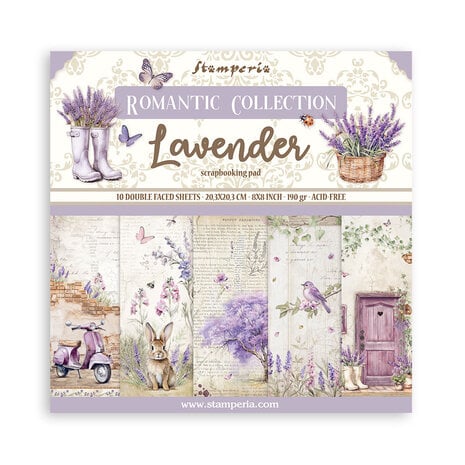 Stamperia Lavender 8x8 Inch Paper Pack (SBBS108)