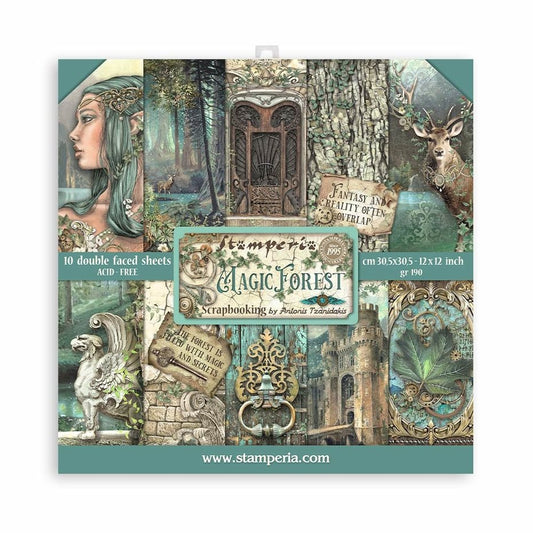 Stamperia Magic Forest 12x12 Inch Paper Pack (SBBL130)