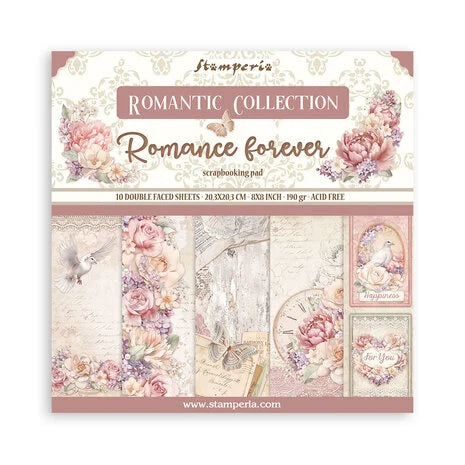 Stamperia Romance Forever 8x8 Inch Paper Pack (SBBS96)