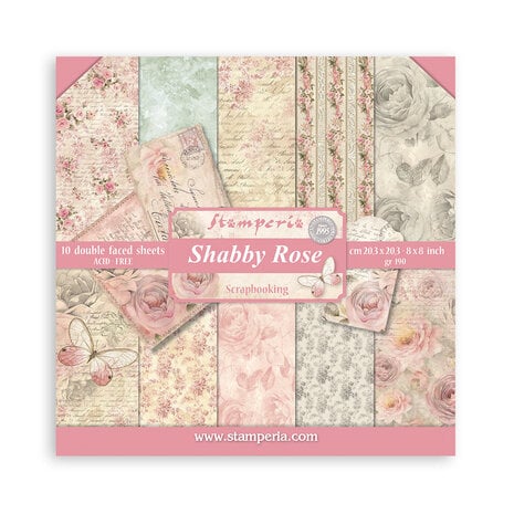 Stamperia Shabby Rose 8x8 Inch Paper Pack (SBBS107)