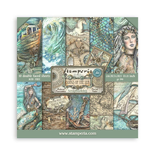 Stamperia Songs of the Sea 8x8 Inch Paper Pack (SBBS90)