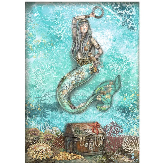 Stamperia Songs of the Sea A4 Rice Paper Mermaid (DFSA4810)