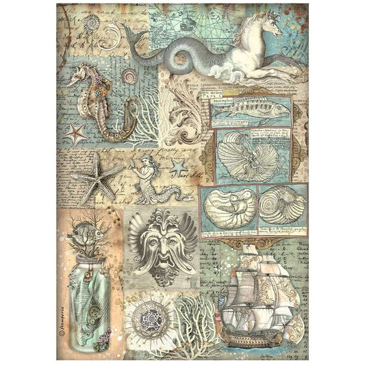 Stamperia Songs of the Sea A4 Rice Paper Texture (DFSA4813)