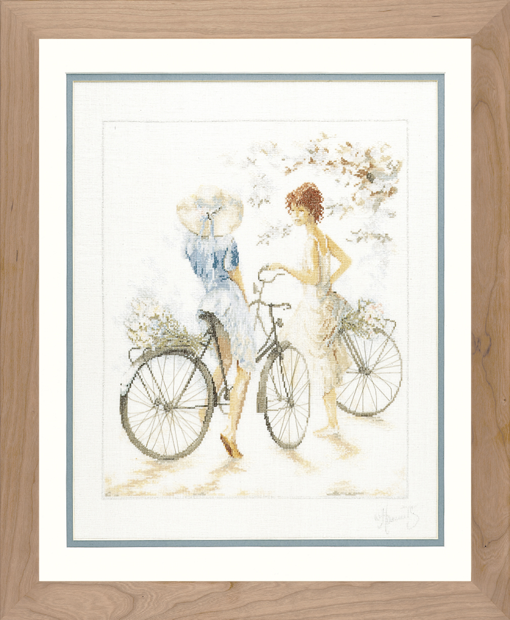 Girls on Bicycles - Lanarte Cross Stitch Kit PN-0007949