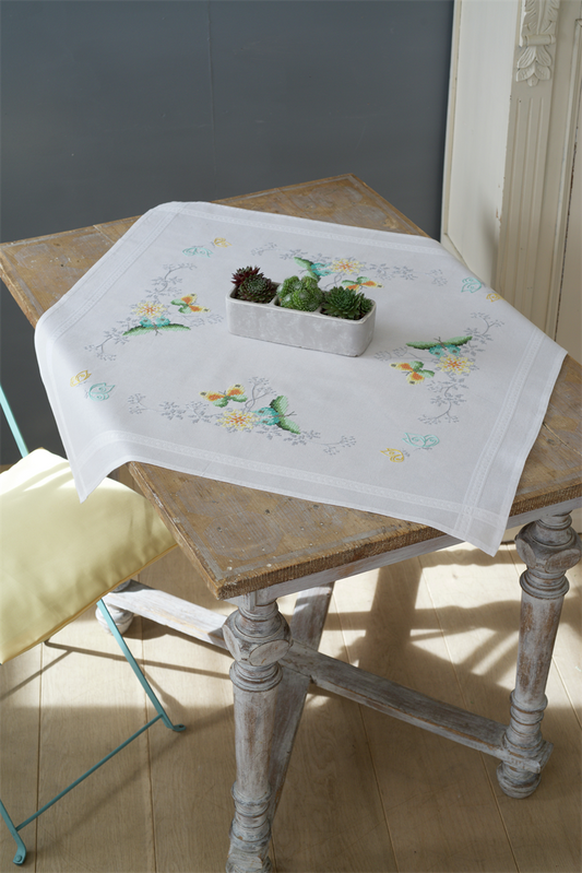 Flowers & Butterflies Tablecloth - Vervaco Cross Stitch Kit