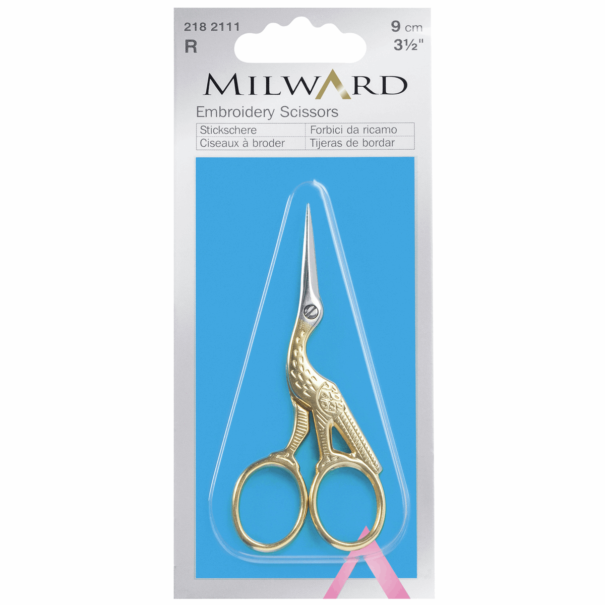 Milward Gold Stork Embroidery Scissors 9cm