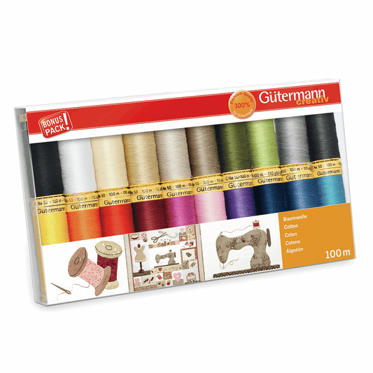 Gutermann Natural Cotton Thread Set 20 x 100m Colour Assortment 734520\1