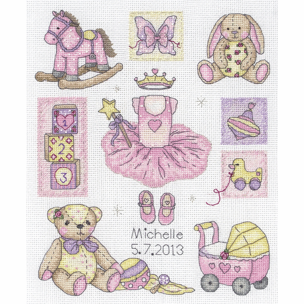 Girl's  Birth Record -  Anchor Counted Cross Stitch Kit ACS38