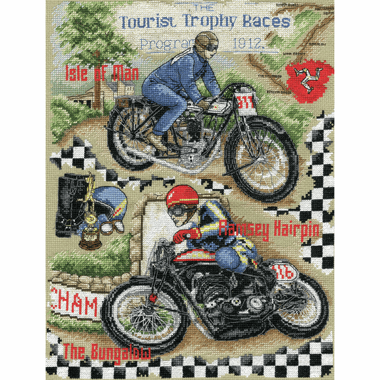 Isle of Man Motrocycling - Anchor Cross Stitch Kit ACS47