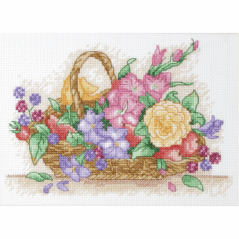 Floral Basket - Anchor Cross Stitch Kit AK117