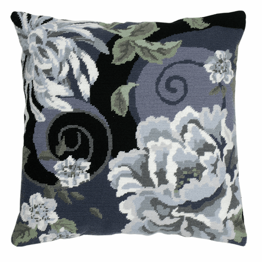 Floral Swirl in Black Cushion -  Anchor Tapestry Kit: ALR02