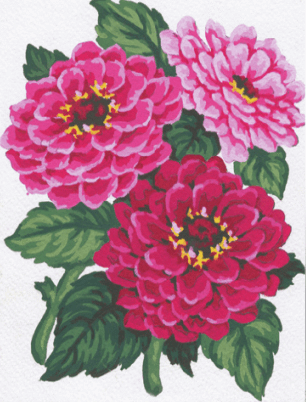 Zinnias - Collection d'Art Tapestry Kit CD3046K