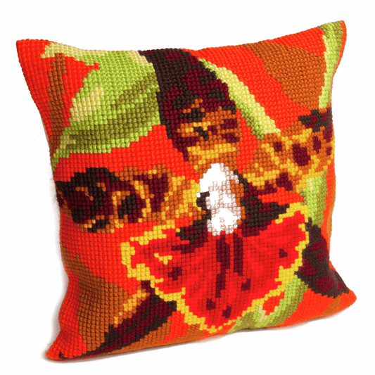 Tiger Orchids - Collection d'Art Cushion Cross Stitch Kit CD5001