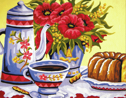 Poppies at Coffee Time - Collection d'Art Tapestry Kit CD6234K