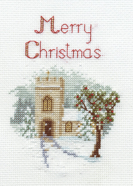 The Church - Christmas Card - Derwentwater Designs Cross Stitch Kit DWCDX04