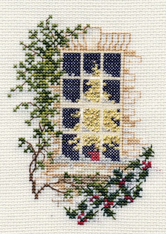 Christmas Window - Christmas Card - Derwentwater Designs Cross Stitch Kit DWCDX08