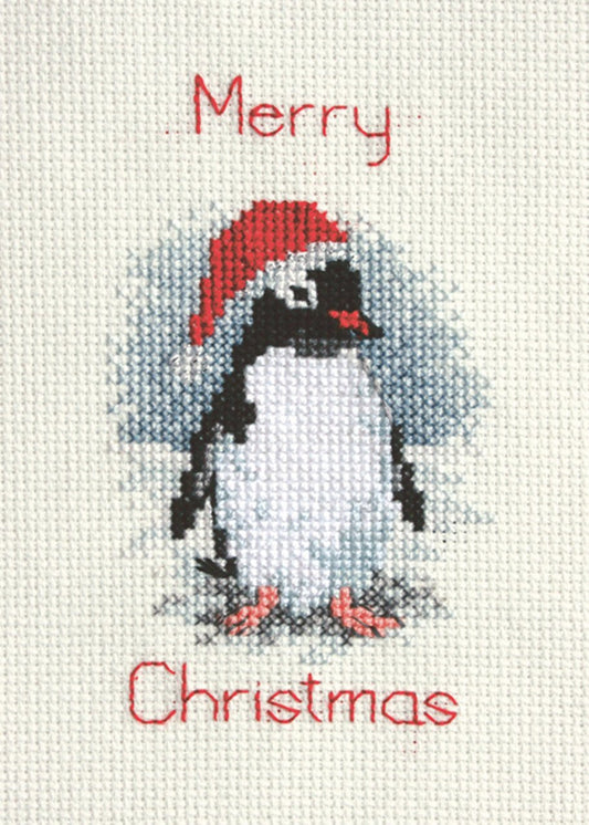 Penguin - Christmas Card - Derwentwater Designs Cross Stitch Kit DWCDX20