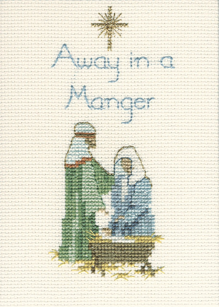 Away in a Manger - Christmas Card - Derwentwater Designs Cross Stitch Kit DWCDX21