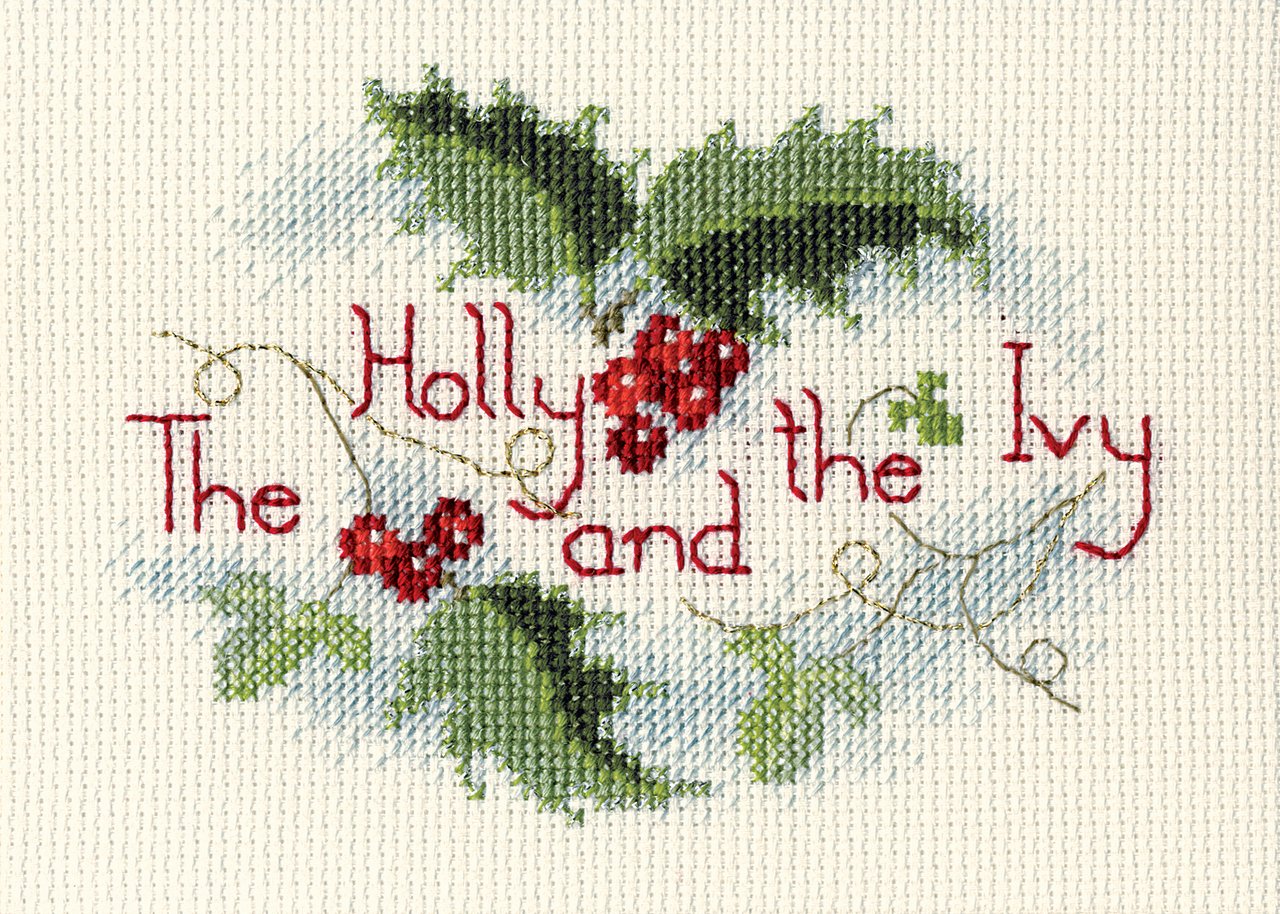 The Holly and the Ivy - Christmas Card - Derwentwater Designs Cross Stitch Kit DWCDX22