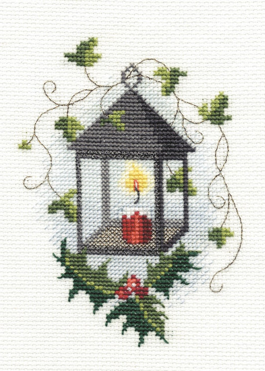 Lantern - Christmas Card - Derwentwater Designs Cross Stitch Kit DWCDX25