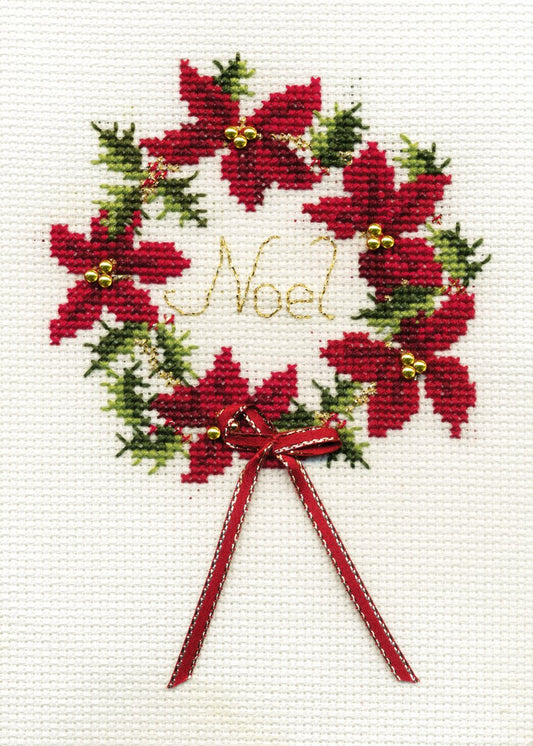 Wreath - Christmas Card - Derwentwater Designs Cross Stitch Kit DWCDX27