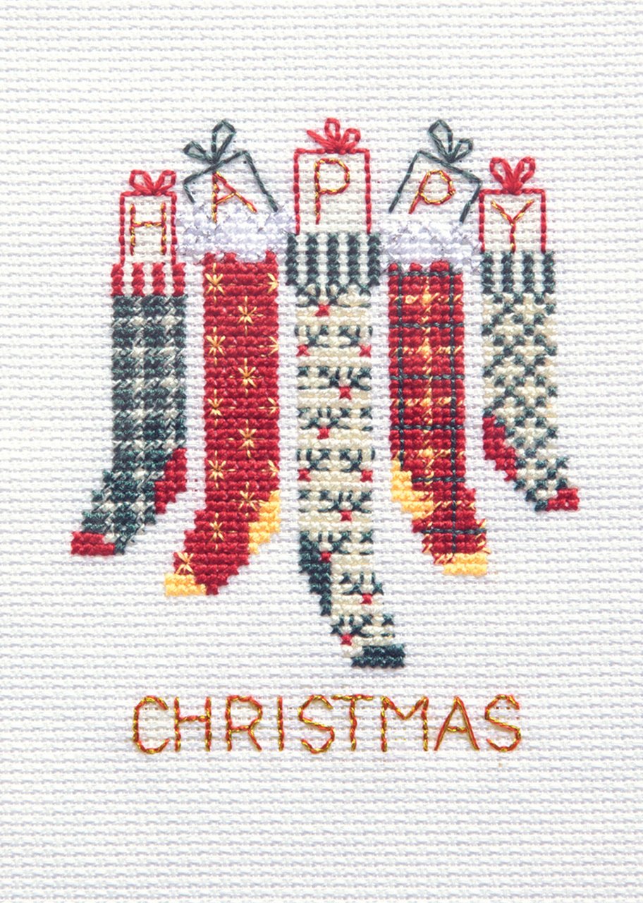 Christmas Stockings - Christmas Card - Derwentwater Designs Cross Stitch Kit DWCDX40