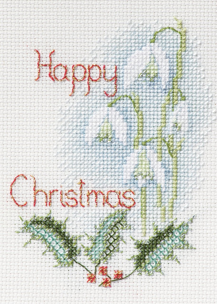 Snowdrops - Christmas Card - Derwentwater Designs Cross Stitch Kit DWCDX51