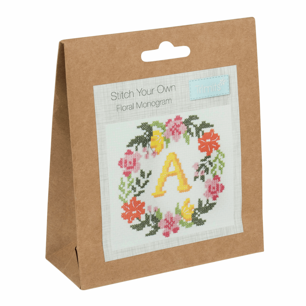 Floral Wreath Monogram  - Trimits Counted Cross Stitch Kit GCS47