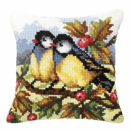 Two Blue Tits - Orchidea Cushion Cross Stitch Kit ORC.9022