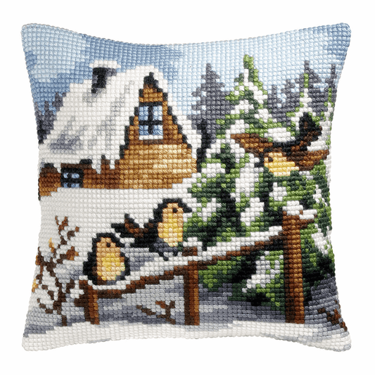 Winter Perch - Orchidea Cushion Cross Stitch Kit ORC.9035