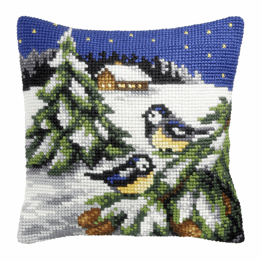 Blue Tits - Orchidea Cushion Cross Stitch Kit ORC.9036