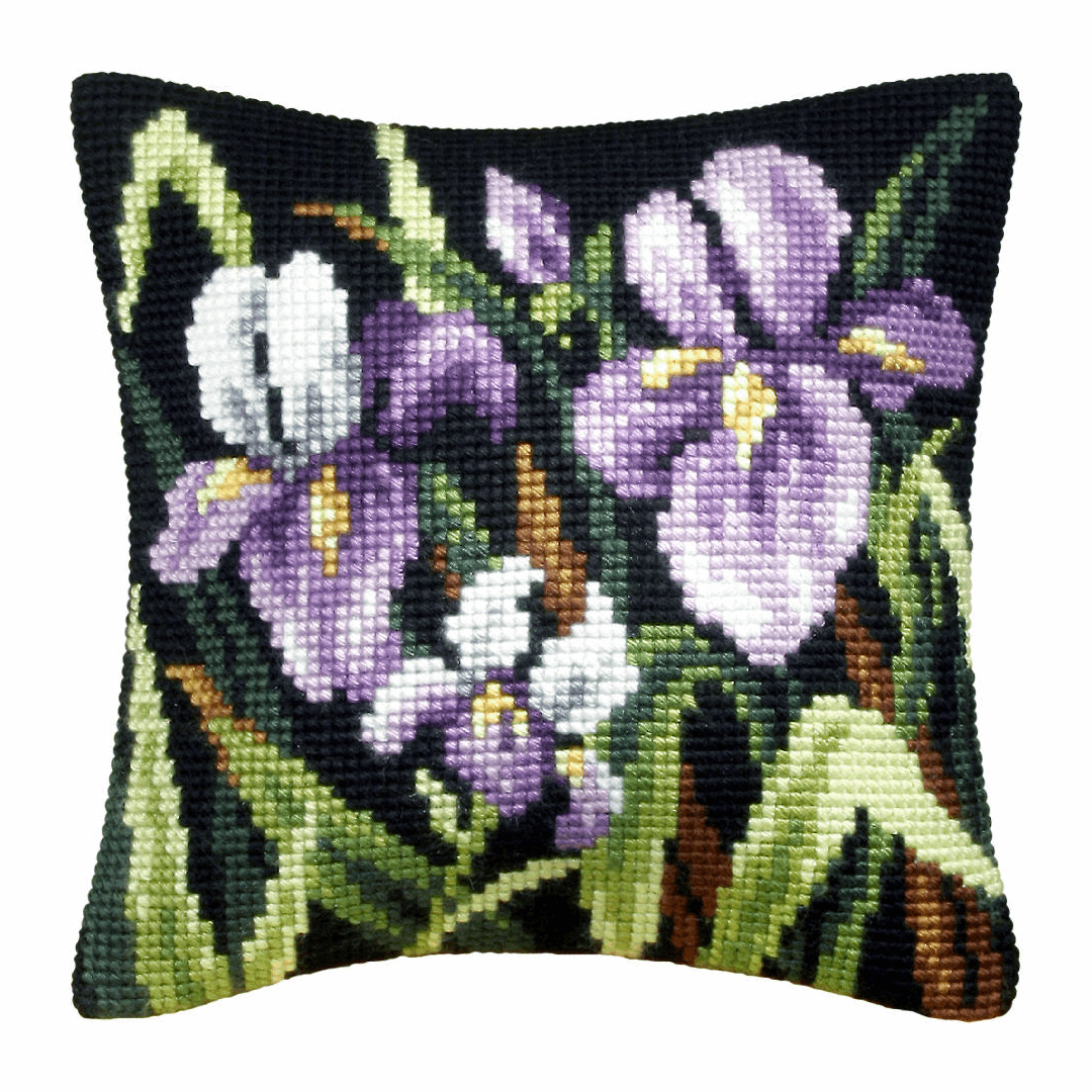 Purple Irises - Orchidea Cushion Cross Stitch Kit ORC.9076 -|