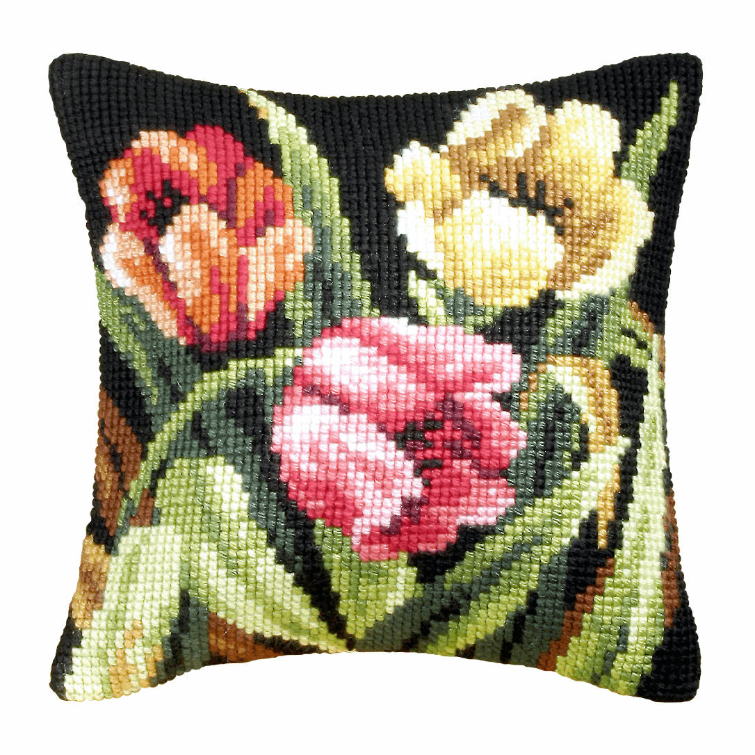 Tumbling Tulips - Orchidea Cushion Cross Stitch Kit ORC.9077