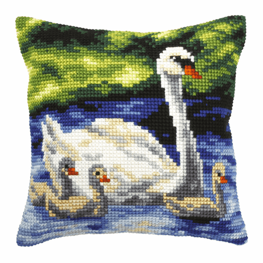 Swans Family - Orchidea Cushion Cross Stitch Kit ORC.9267